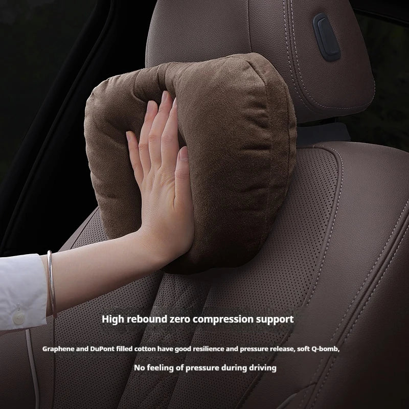 For BMW M X1 X3 X5 X6 E39 E46 E87 E90 E92 F10 F15 F25 F30 Suede Car Headrest Neck Support Seat Lumbar Cushion Soft Neck Pillow