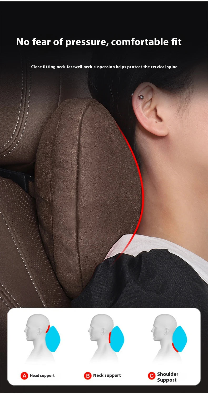 For BMW M X1 X3 X5 X6 E39 E46 E87 E90 E92 F10 F15 F25 F30 Suede Car Headrest Neck Support Seat Lumbar Cushion Soft Neck Pillow