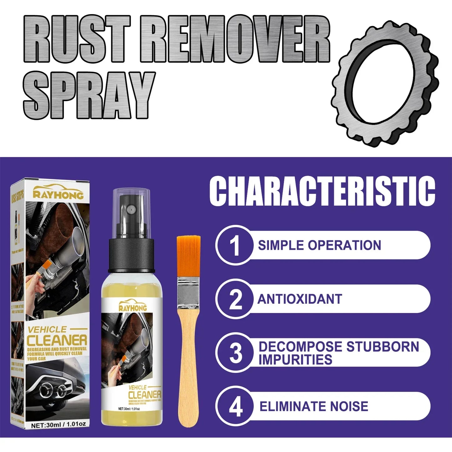 Anti Spray For Metal Car Rust Stopper Stops Existing Rust And Corrosion Long Lasting Protection Prevents Future Rust