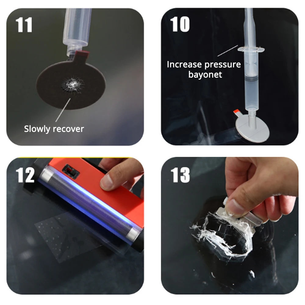 Car Windshield Repair Resin Kit Tools Windscreen Break Scratch Restoration Protective Stickers Glass Cleaner Care No Trace Wash