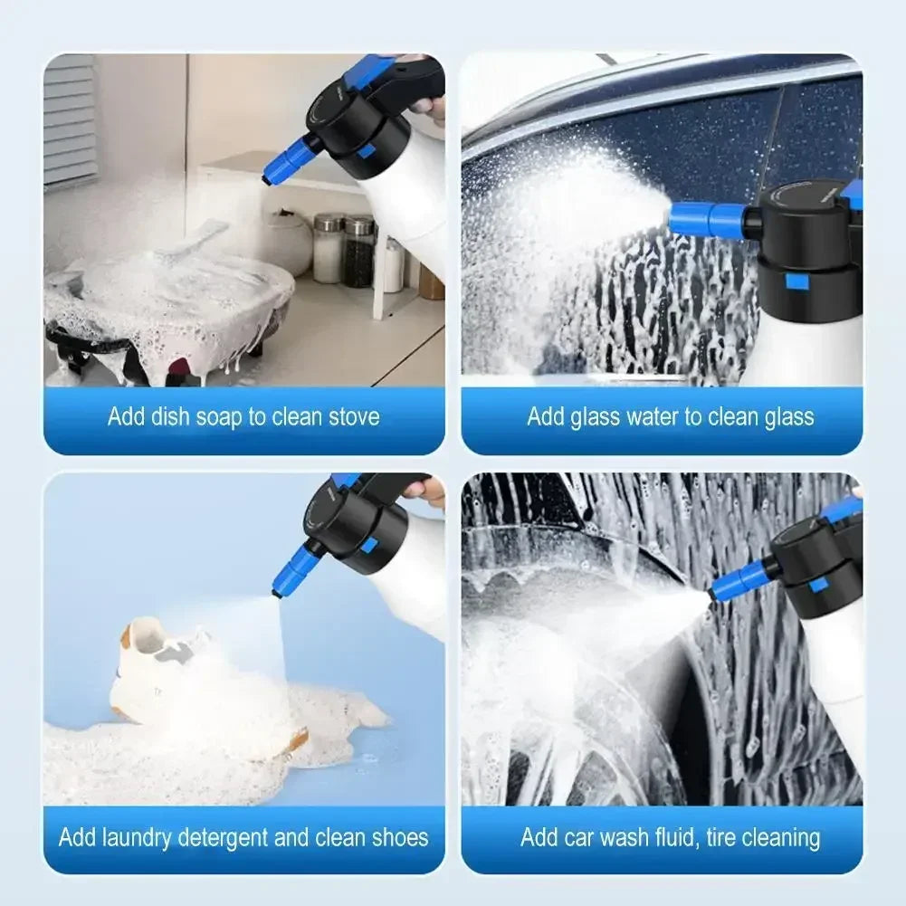 Electric car wash foam spray pot Household hand-held car wash spray gardening air pressure spray foam pot 1.5L 2L