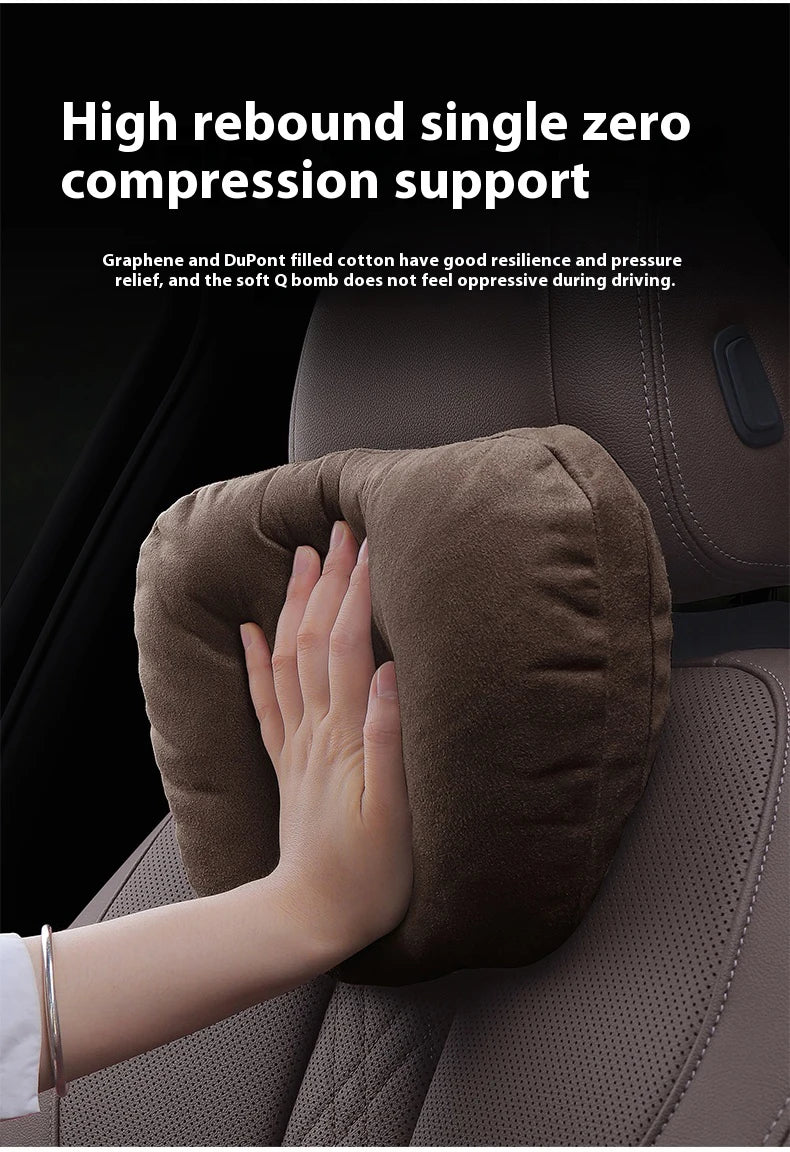 For BMW M X1 X3 X5 X6 E39 E46 E87 E90 E92 F10 F15 F25 F30 Suede Car Headrest Neck Support Seat Lumbar Cushion Soft Neck Pillow