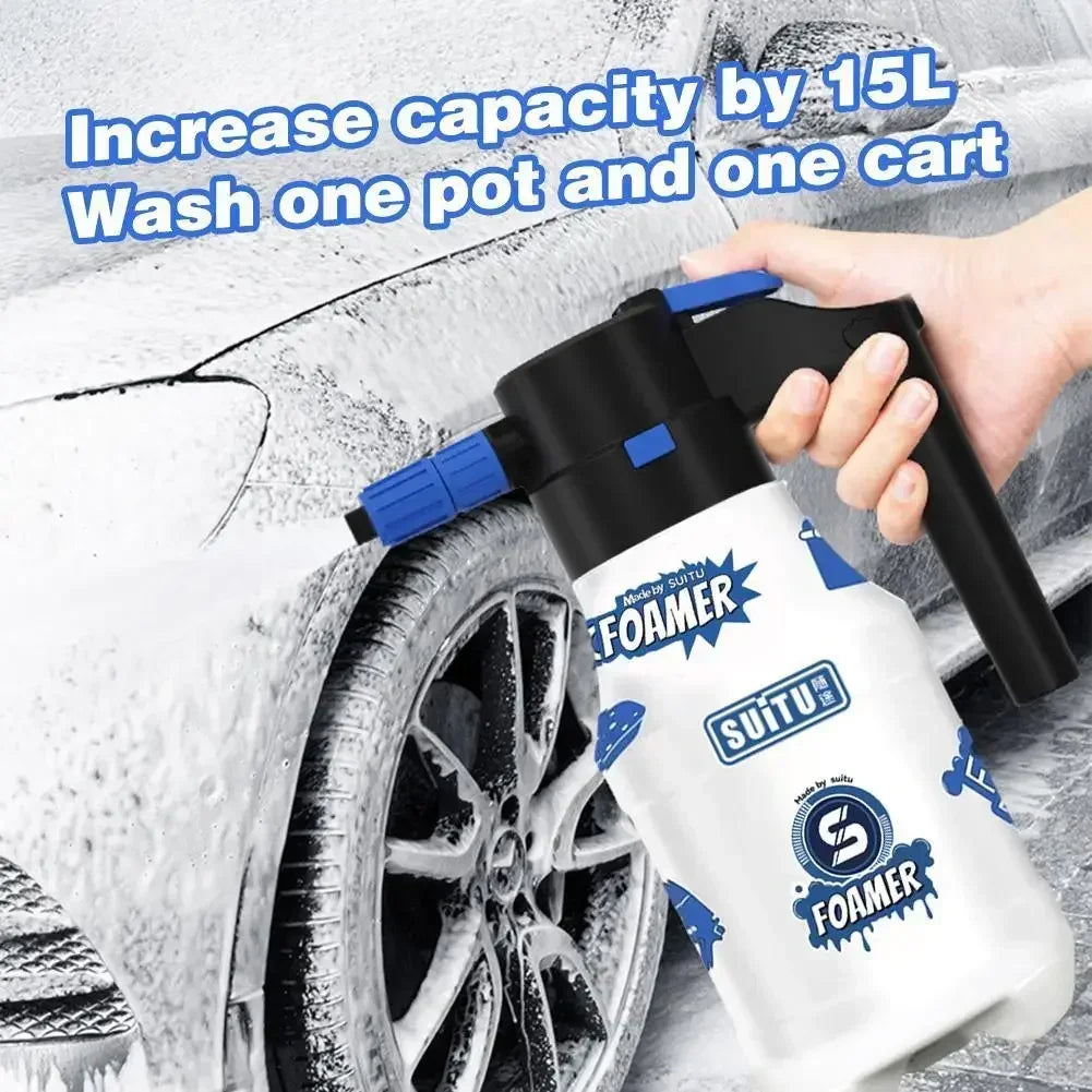 Electric car wash foam spray pot Household hand-held car wash spray gardening air pressure spray foam pot 1.5L 2L